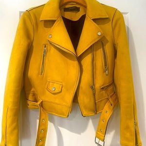 Zara cropped moto jacket Size M